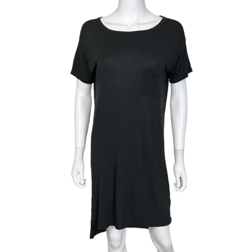T Alexander Wang Boat Neck T-Shirt Dress in Black - sz Small